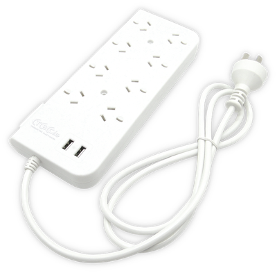 PROLONGADOR MÚLTIPLE CON 8 TOMAS + 2 USB - TBCIN