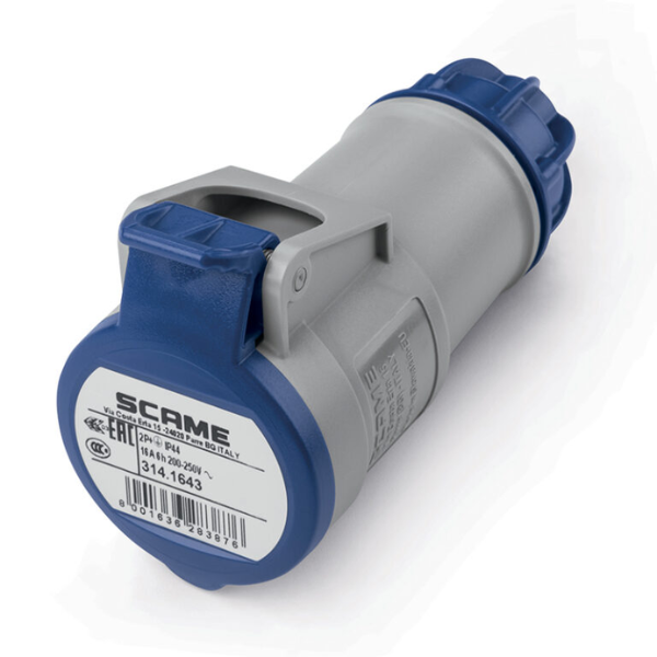 Ficha Hembra Acople 2P+T 16A 6h Ip44 - SCAME