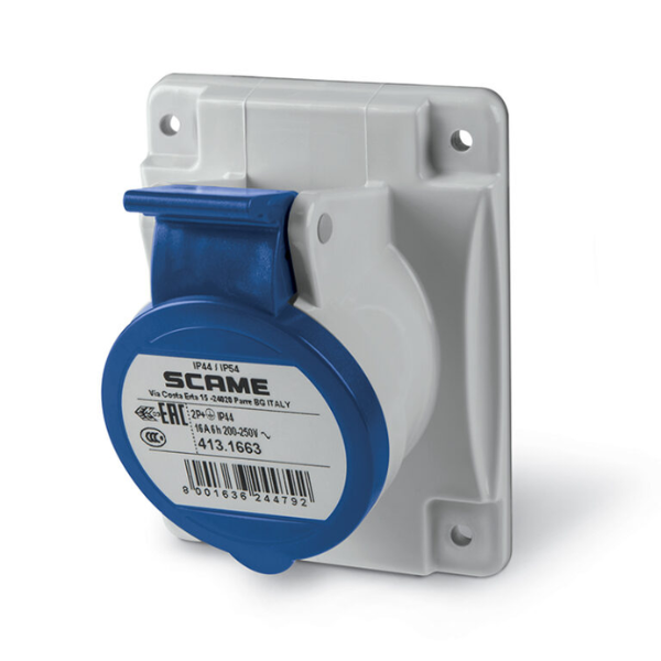 Base Empotrable Industrial 2P+T 16A 6h Ip44 413.1663 - SCAME