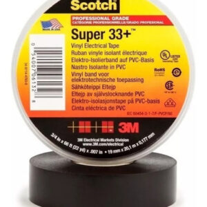 CINTA AISLADORA SUPER 33+ PROFESIONAL - NEGRA - 19mm x 20,1 M x 0,177mm
