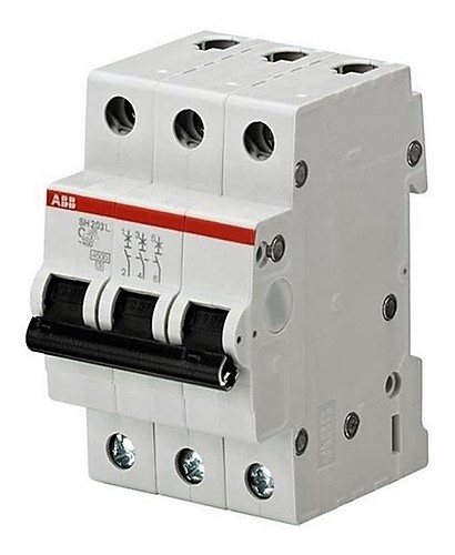Interruptor Termomagnetico Tripolar 3P Curva C 4,5 kA - ABB
