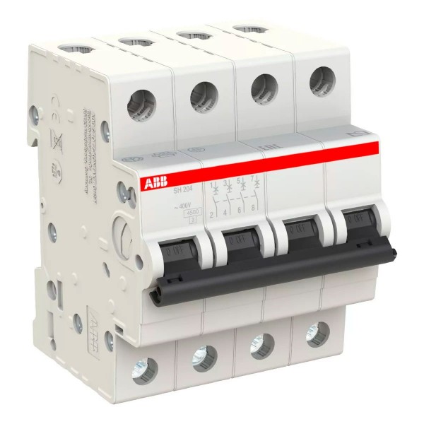 Interruptor Termomagnetico Tetrapolar 4P Curva C 4,5 kA - ABB