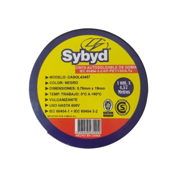 Cinta AUTOSOLDABLE DE GOMA NEGRA 4,7 MTS - SYBYD