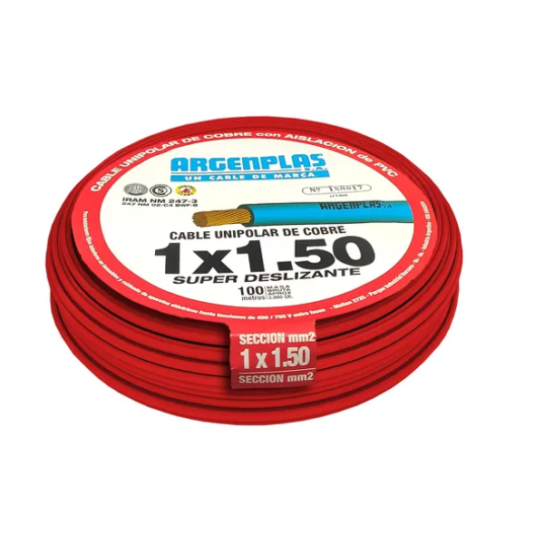 Cable Unipolar 1,5mm x 100m - Normalizado IRAM - ARGENPLAS