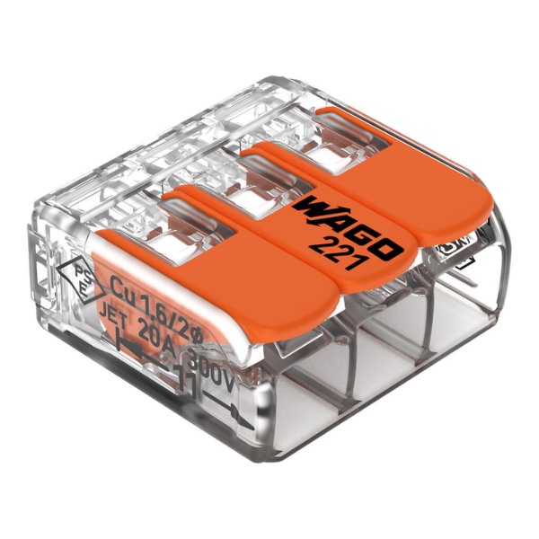 Conector De Empalme 3 Polos - 4mm y 6mm - WAGO