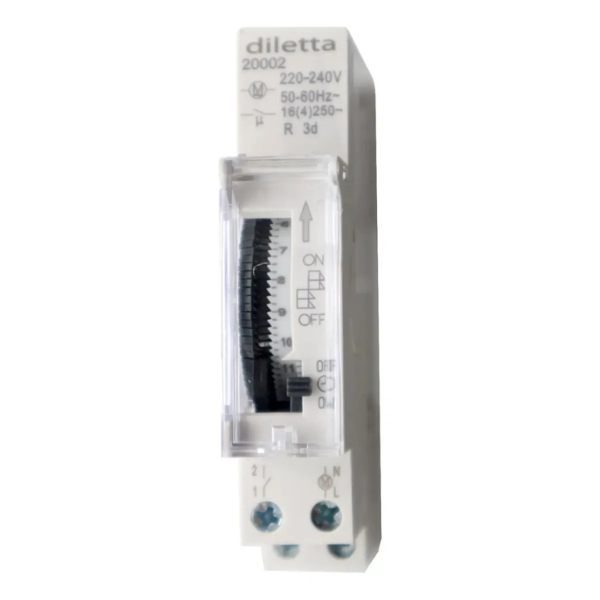 Temporizador Diletta Riel Din Programable Mecanico - 20002 - DILETTA