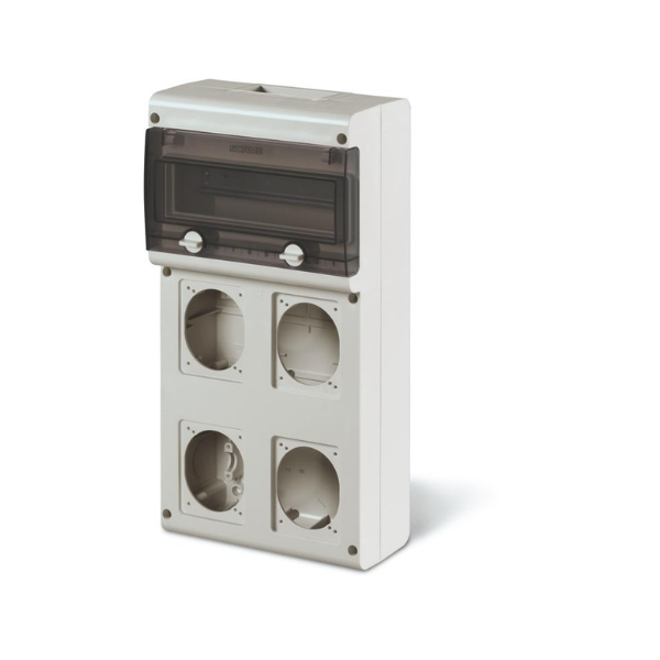 Cuadro De Distribución Ip66 Para 4 Bases Y 11 Mód. Din - SCAME