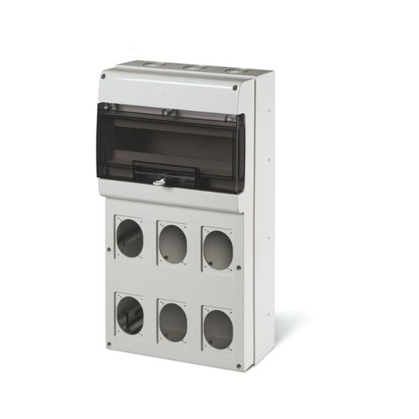 Cuadro De Distribución Ip66 Para 6 Bases Y 16 Mód. Din - SCAME